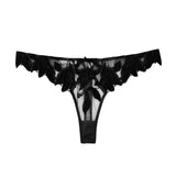 Fleur Du Mal Lily Lace Hipster Thong (Black) | Avec Amour Lingerie