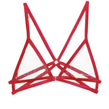 Fleur Du Mal Luxe Strappy Bondage Bra (Rouge) | Avec Amour Lingerie