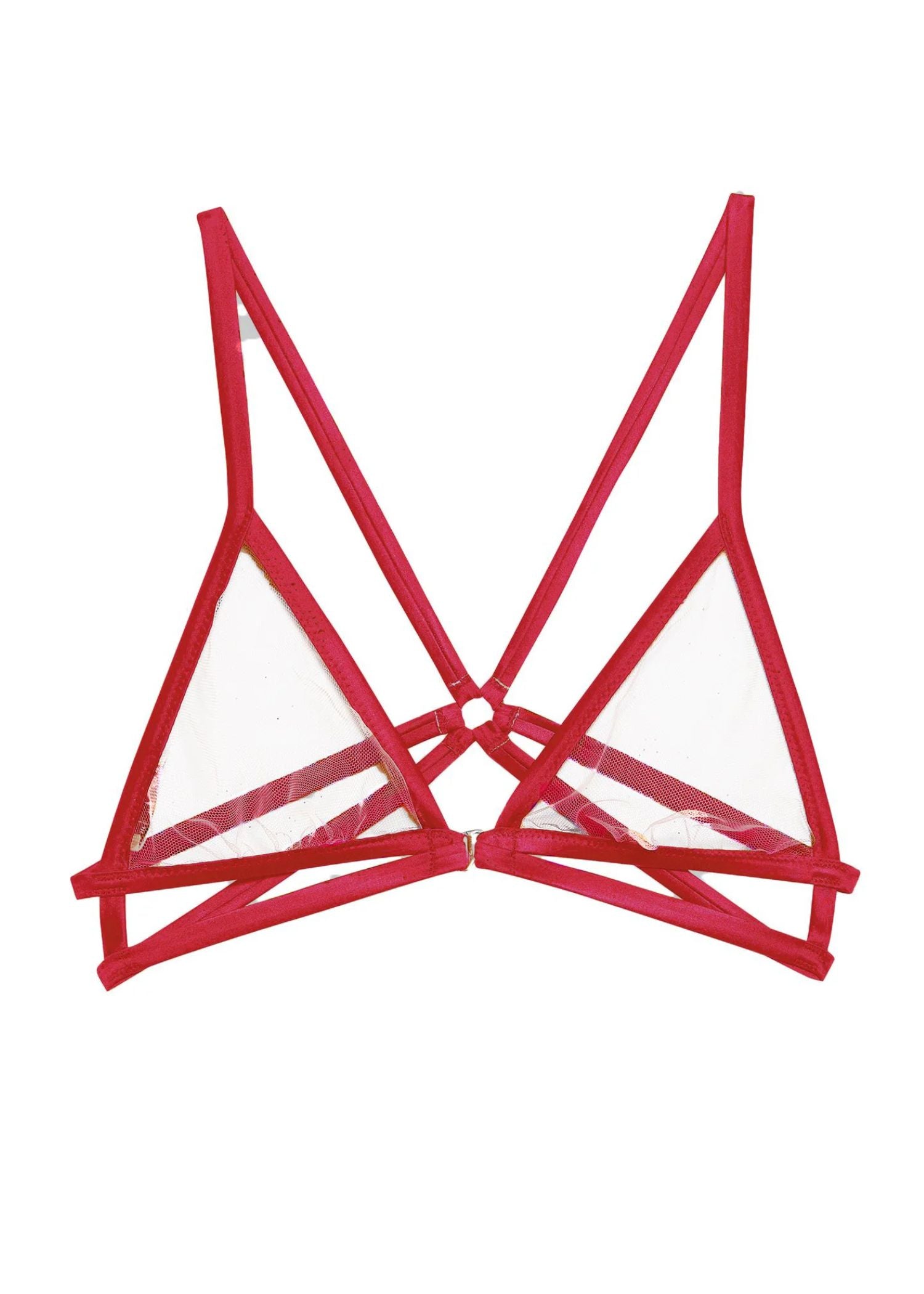 Fleur Du Mal Luxe Strappy Bondage Bra (Rouge) | Avec Amour Lingerie
