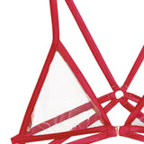 Fleur Du Mal Luxe Strappy Bondage Bra (Rouge) | Avec Amour Lingerie