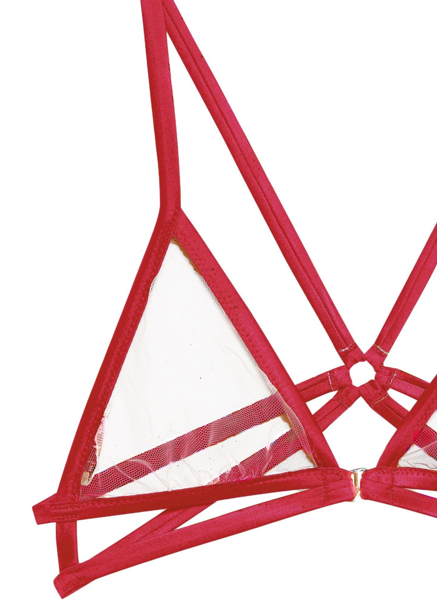 Fleur Du Mal Luxe Strappy Bondage Bra (Rouge) | Avec Amour Lingerie
