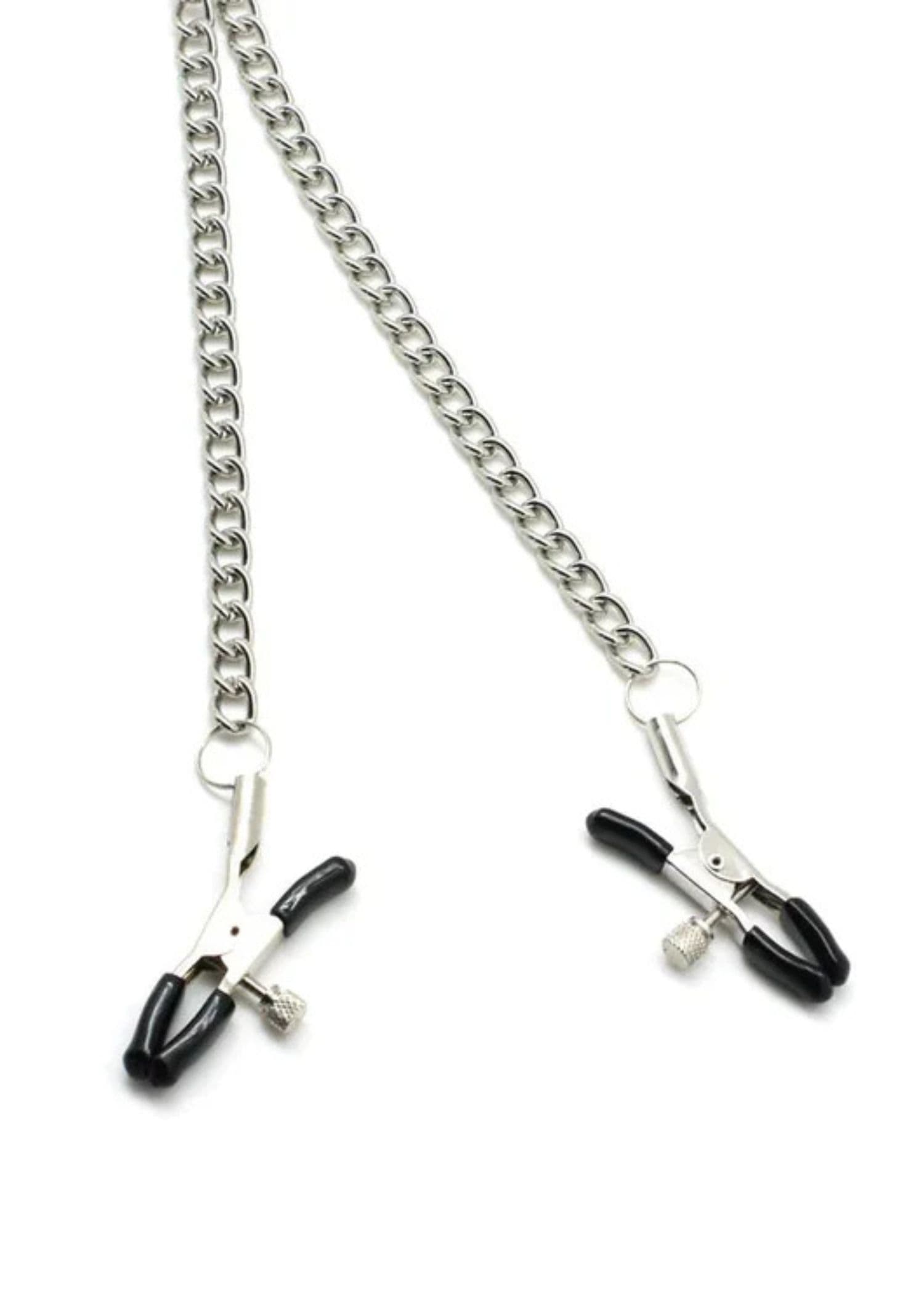 Liebe Seele Metal Chain Bull Nose Nipple Clamps (Silver) | Avec Amour LIngerie