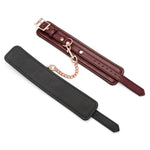 Liebe Seele Wine Red Leather Ankle Cuffs | Avec Amour Lingerie