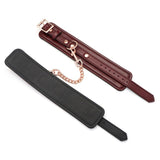Liebe Seele Wine Red Leather Ankle Cuffs | Avec Amour Lingerie