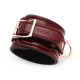 Liebe Seele Wine Red Leather Ankle Cuffs | Avec Amour Lingerie
