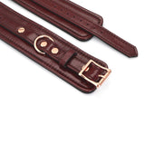 Liebe Seele Wine Red Leather Ankle Cuffs | Avec Amour Lingerie