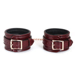 Liebe Seele Wine Red Leather Ankle Cuffs | Avec Amour Lingerie