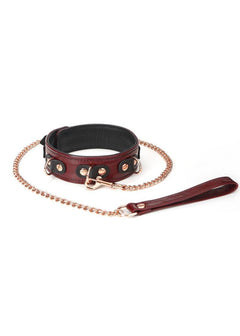 Liebe Seele Wine Red Collar & Leash | Avec Amour Lingerie