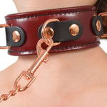 Liebe Seele Wine Red Collar & Leash | Avec Amour Lingerie