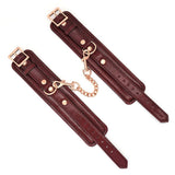 Liebe Seele Wine Red Leather Cuffs | Avec Amour Lingerie