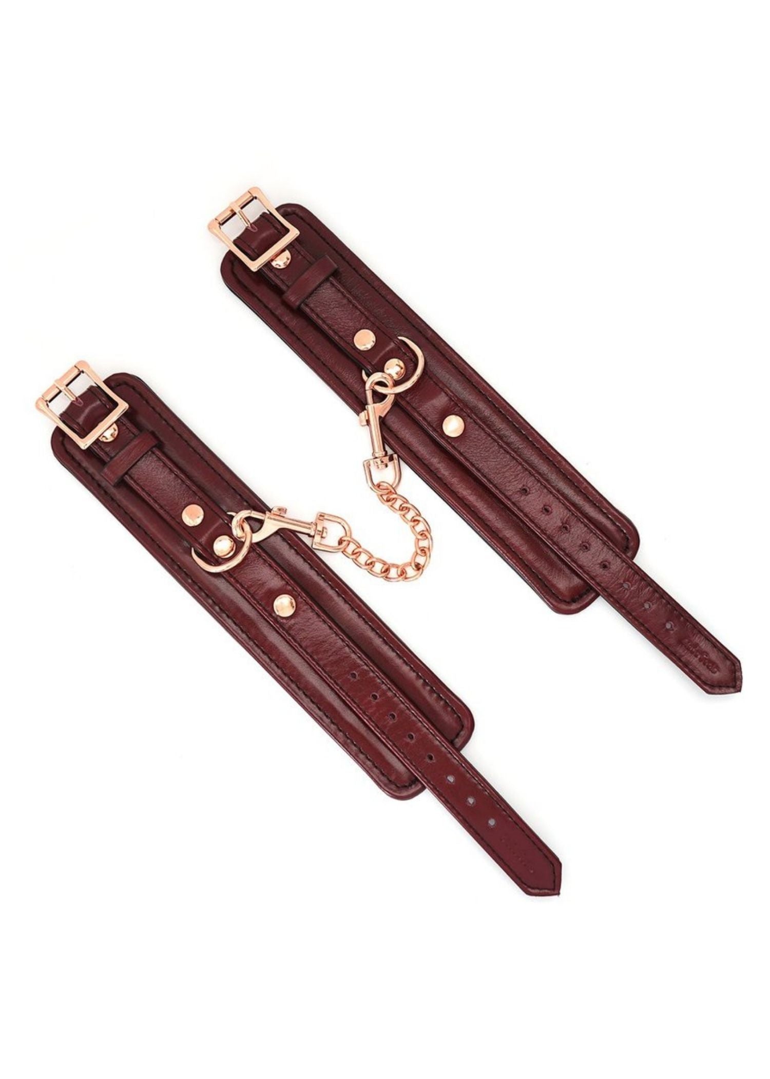 Liebe Seele Wine Red Leather Cuffs | Avec Amour Lingerie