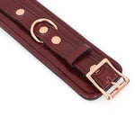 Liebe Seele Wine Red Leather Cuffs | Avec Amour Lingerie