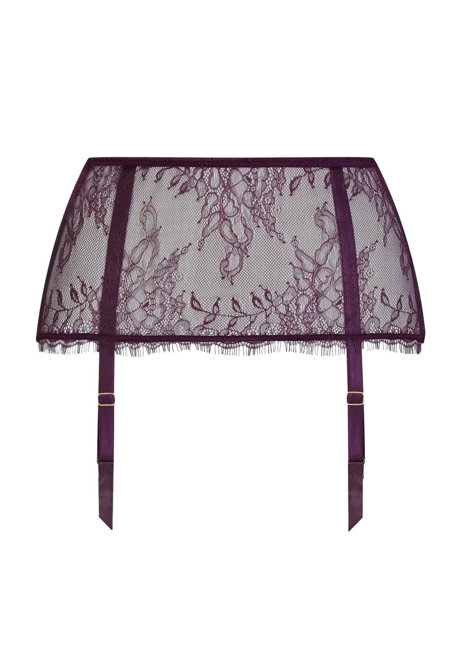 Maison Close Villa Satine Garter Belt (Purple) | Avec Amour Luxury Lingerie