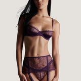 Maison Close Villa Satine Garter Belt (Purple) | Avec Amour Luxury Lingerie