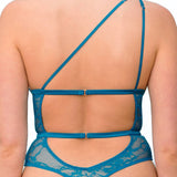 Muse by Coco de Mer Elise Bodysuit (Turquoise) | Avec Amour Luxury Lingerie