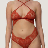 Muse by Coco de Mer Valerie Bodysuit (Amber) | Avec Amour Lingerie