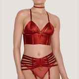 Webbed Suspender (Burnt Red)-Bottoms-Bordelle-AvecAmourLingerie
