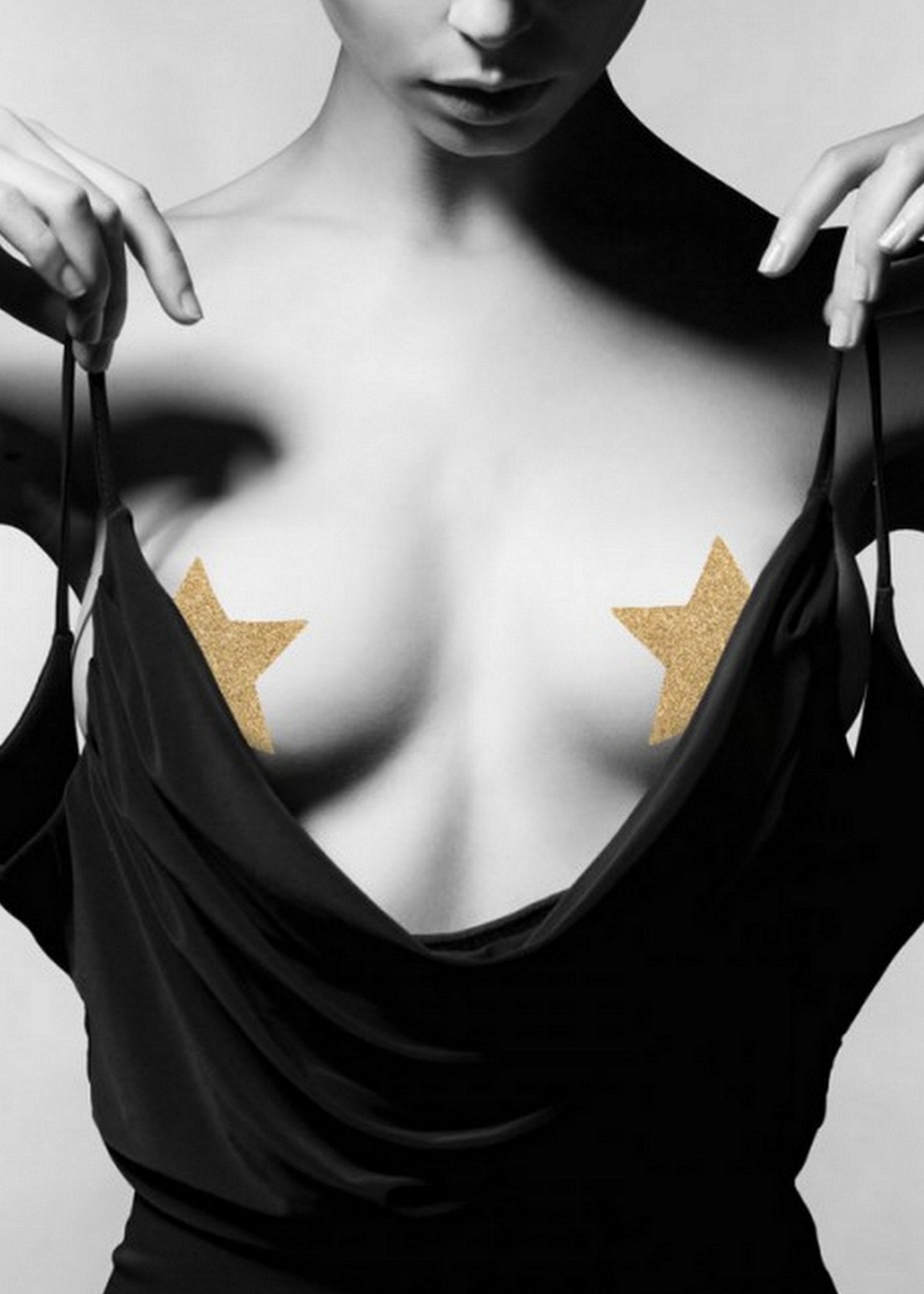 Flash Star Glitter Nipple Reusable Covers-Accessories-Bijoux Indiscrets-AvecAmourLingerie