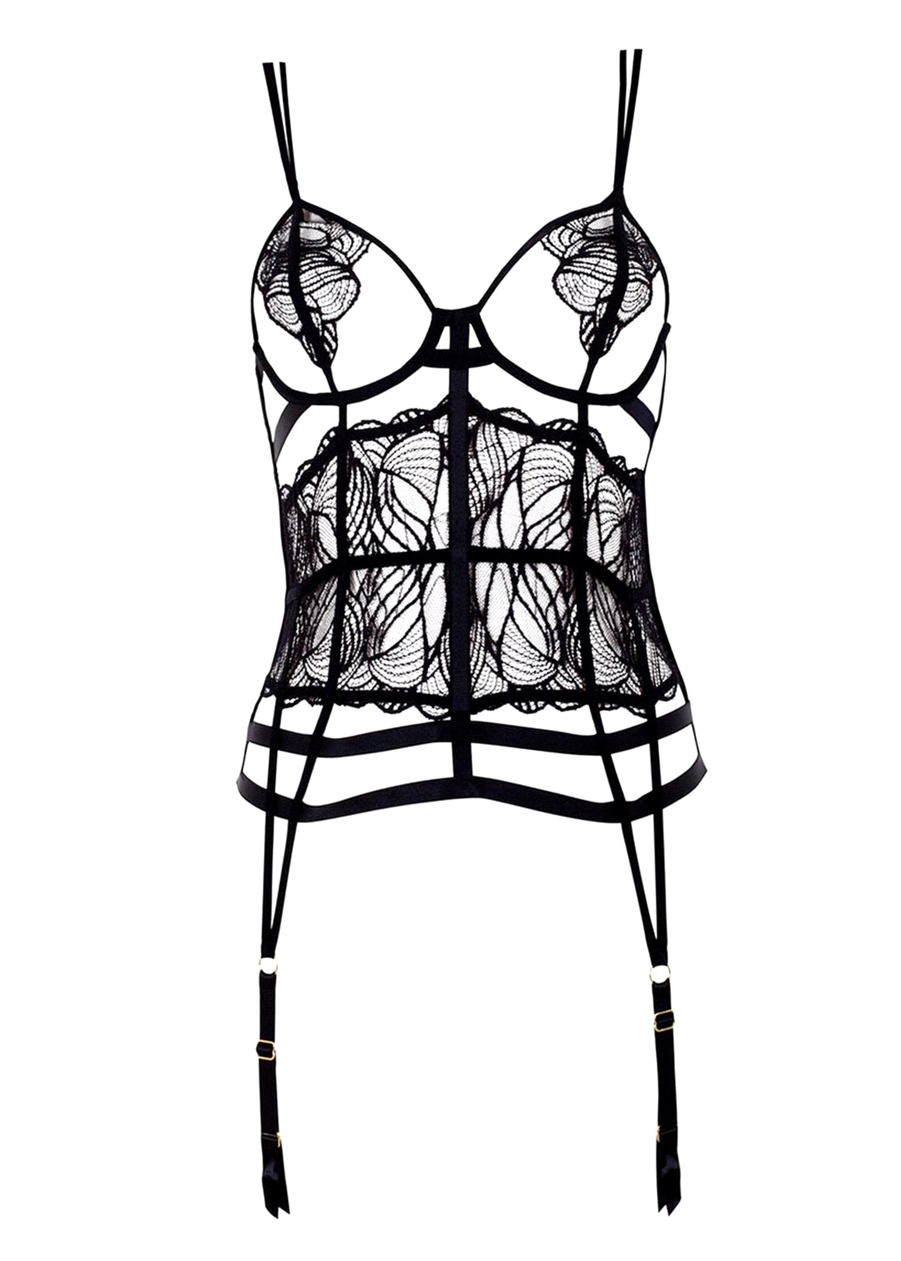Emerson (Black) Basque-Bodywear-Bluebella-AvecAmourLingerie
