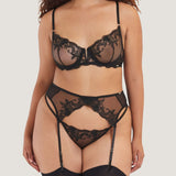 Bluebella Marseille Black Embroidery Thong | Sexy Lingerie