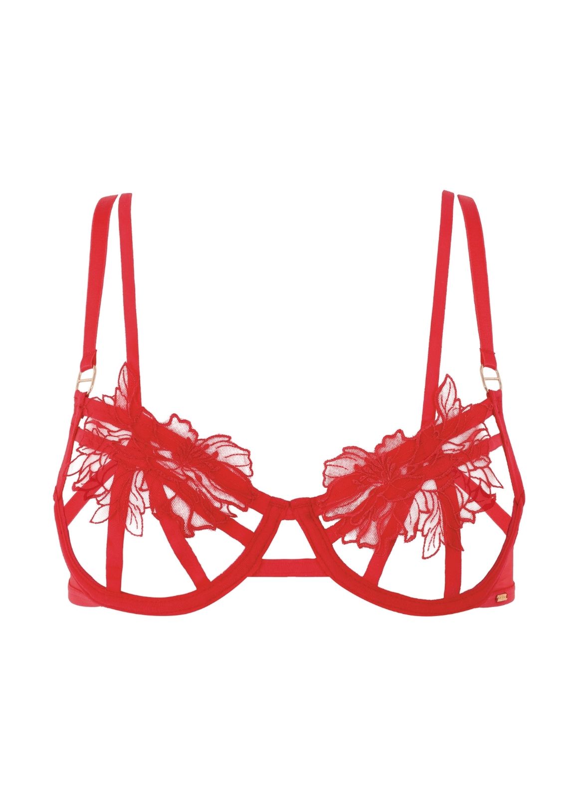 Bluebella Pride Carmen lace 1/4 cup bra in red - ShopStyle