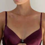 Natalie Begg Underwire Bra Plum 100% Silk