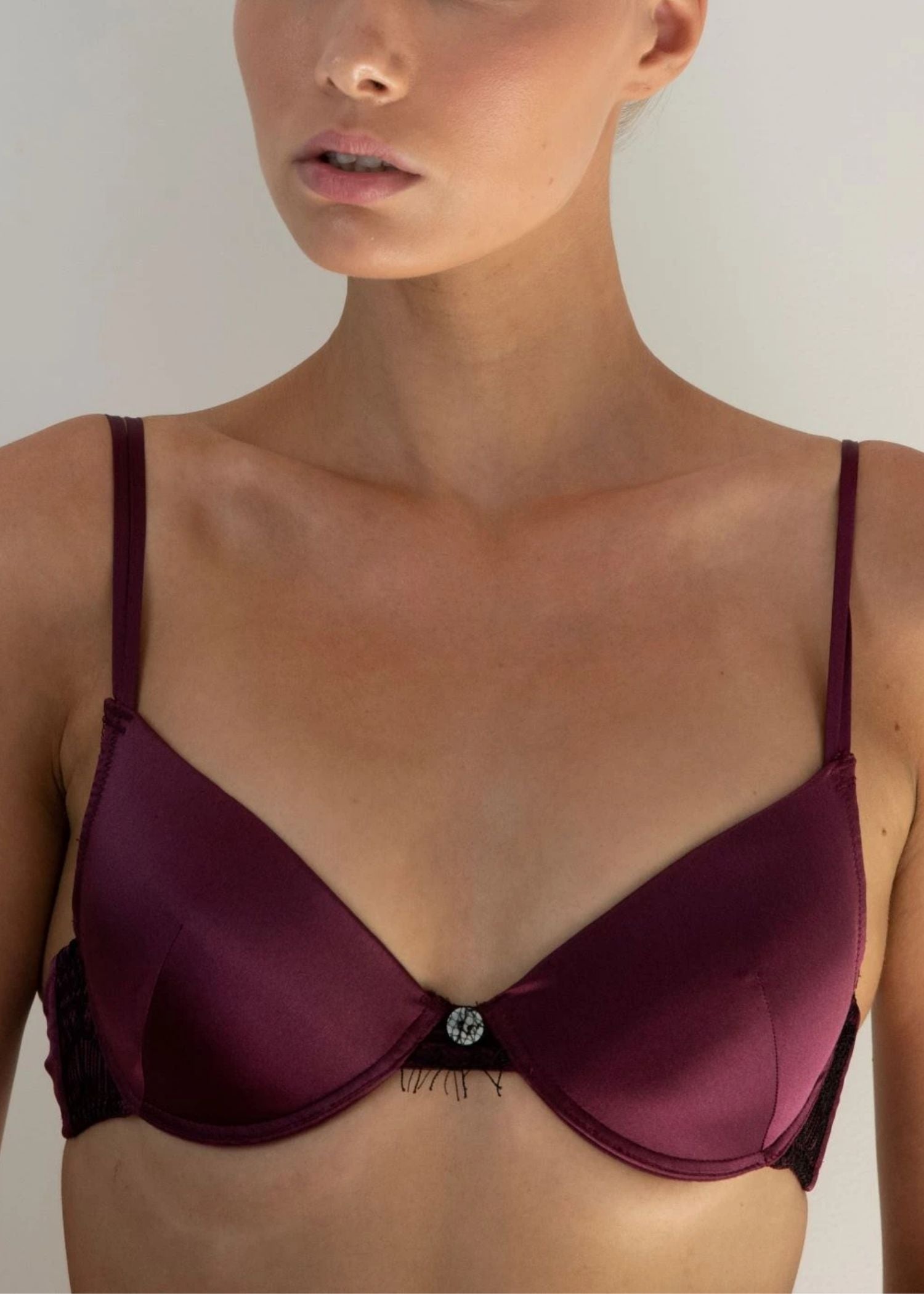 Natalie Begg Underwire Bra Plum 100% Silk