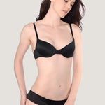Pleated Underwire Bra (Black)-Bras-Natalie Begg-AvecAmourLingerie