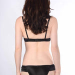 Pleated Underwire Bra (Black)-Bras-Natalie Begg-AvecAmourLingerie