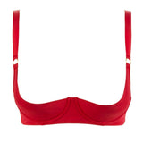 Maison Close Tapage Nocturne Quarter Cup Bra (Rouge) - Open Bra, Cupless Bra | Avec Amour Sexy Lingerie