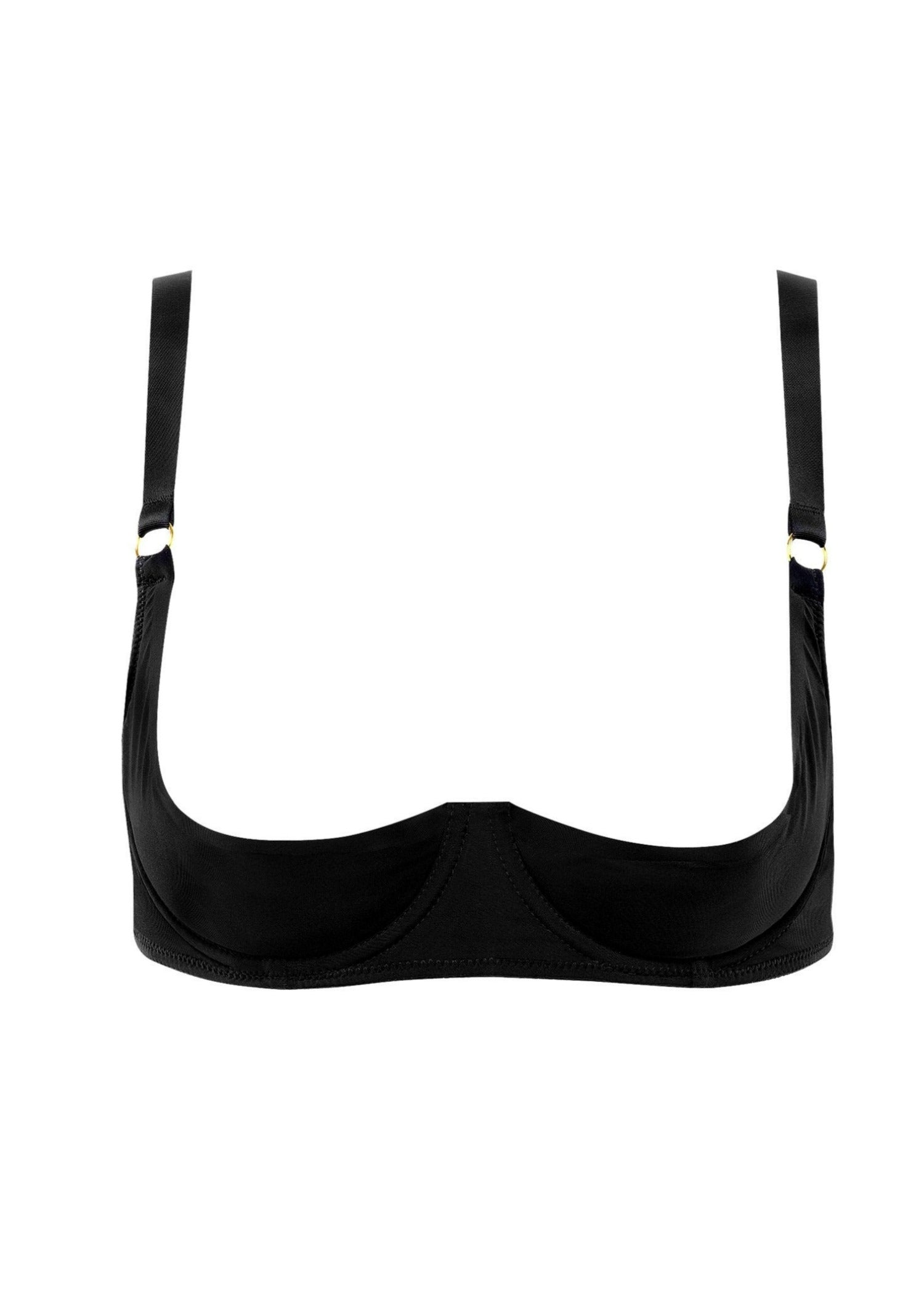 Maison Close Tapage Nocturne Quarter Cup Bra (Black) - Cupless Bra, Open Bra | Avec Amour Sexy Lingerie