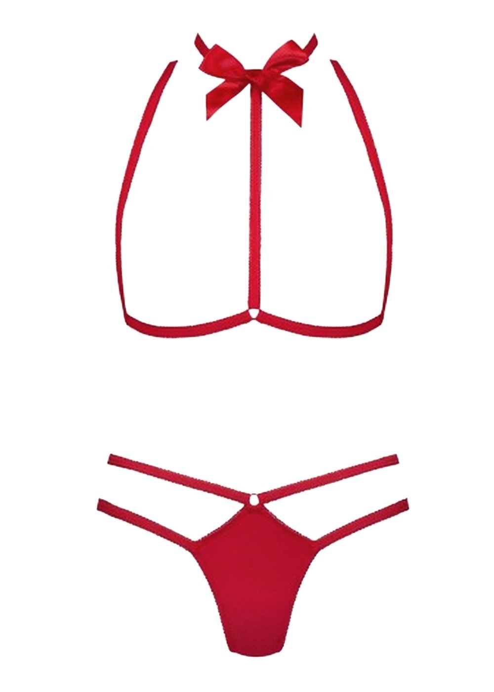 Maison Close Le Petit Secret (Red) Harness and Thong Set | Avec Amour Lingerie