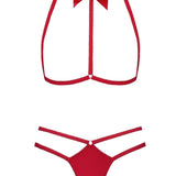 Maison Close Le Petit Secret (Red) Harness and Thong Set | Avec Amour Lingerie