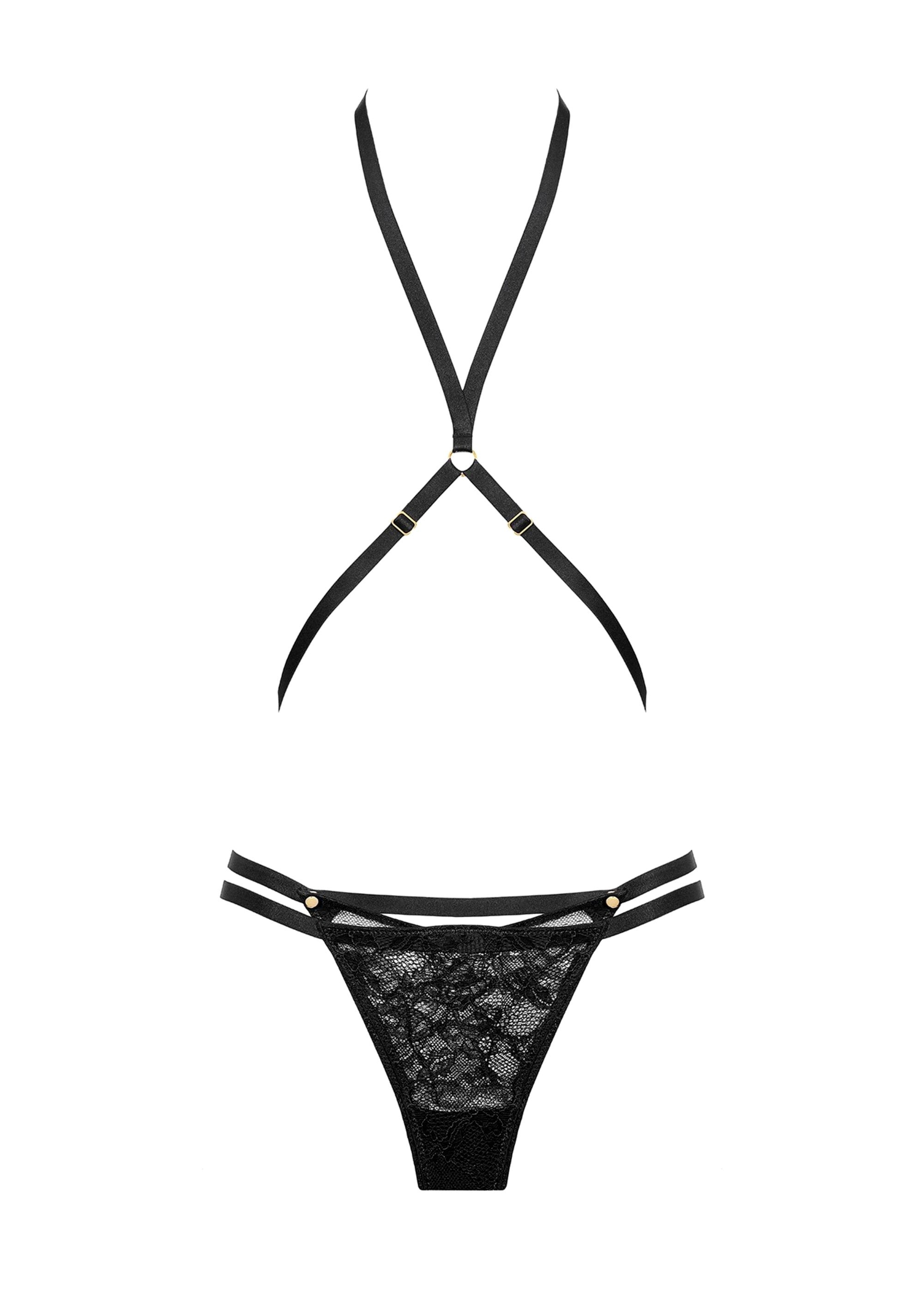 Maison Close Jeux Magnetiques Thong with Harness - Avec Amour Lingerie Boutique