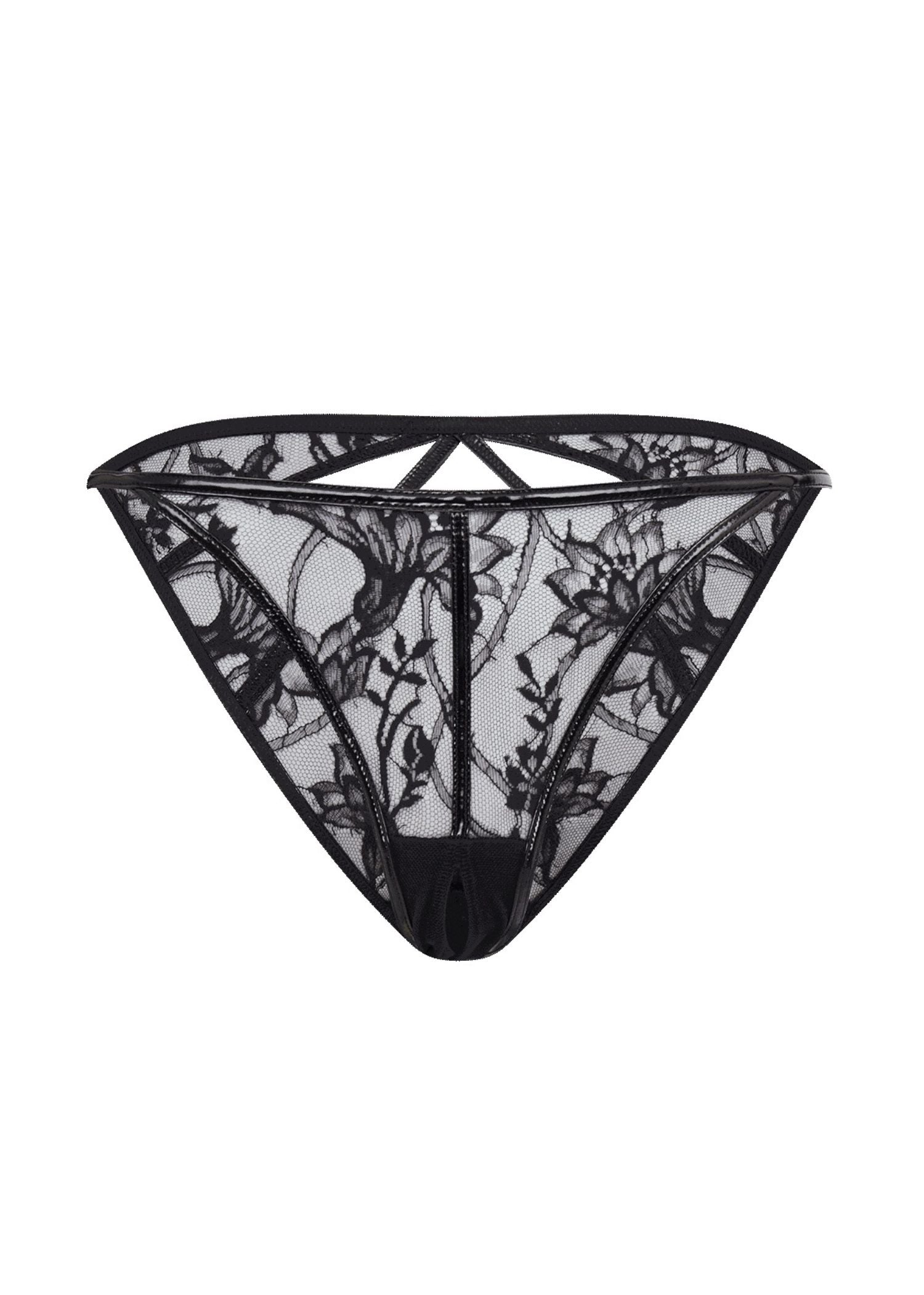 Agent Provocateur Alyss Ouvert Knicker (Black) | Avec Amour Luxury Lingerie