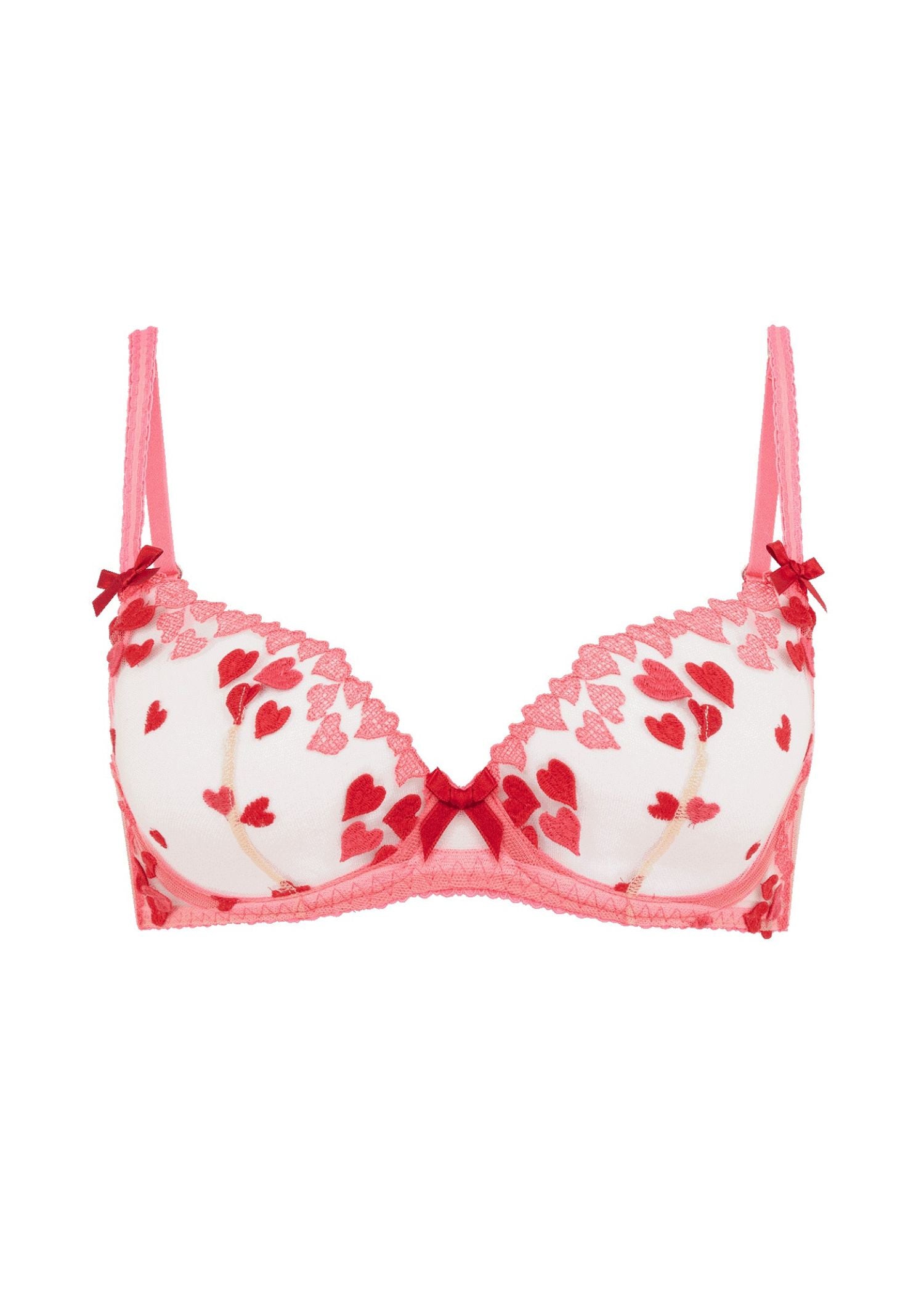 Agent Provocateur Cupid Underwired Plunge Bra (Pink) | Avec Amour Luxury Lingerie