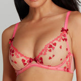 Agent Provocateur Cupid Underwired Plunge Bra (Pink) | Avec Amour Luxury Lingerie