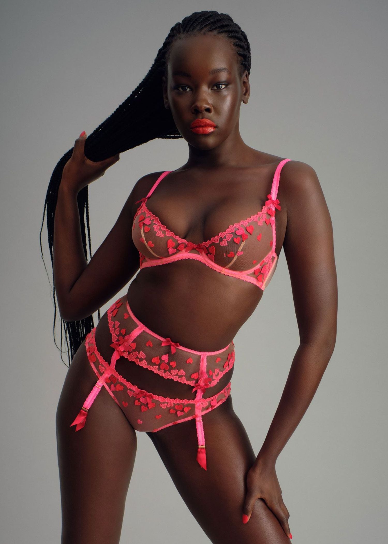 Agent Provocateur Cupid Underwired Plunge Bra (Pink) | Avec Amour Luxury Lingerie
