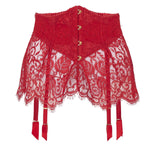 Agent Provocateur Kateryna Waspie Suspender (Red) - Valentine's Day Lingerie | Avec Amour Luxury Lingerie