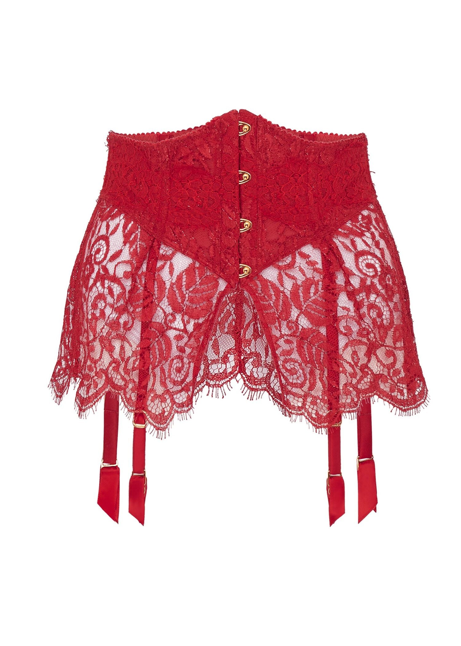 Agent Provocateur Kateryna Waspie Suspender (Red) - Valentine's Day Lingerie | Avec Amour Luxury Lingerie