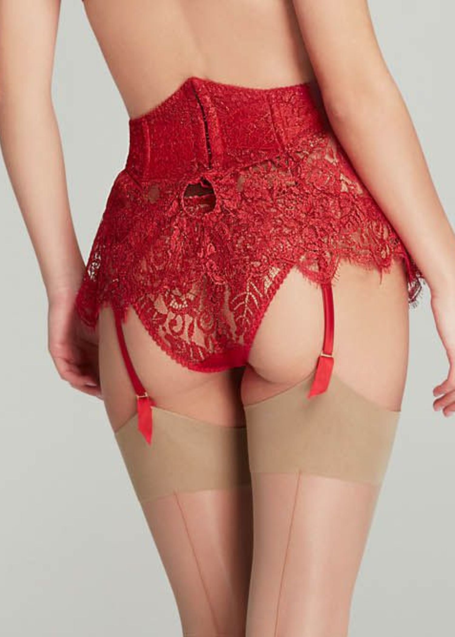 Agent Provocateur Kateryna Waspie Suspender (Red) - Valentine's Day Lingerie | Avec Amour Luxury Lingerie