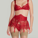 Agent Provocateur Kateryna Waspie Suspender (Red) - Valentine's Day Lingerie | Avec Amour Luxury Lingerie