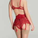 Agent Provocateur Kateryna Waspie Suspender (Red) - Valentine's Day Lingerie | Avec Amour Luxury Lingerie
