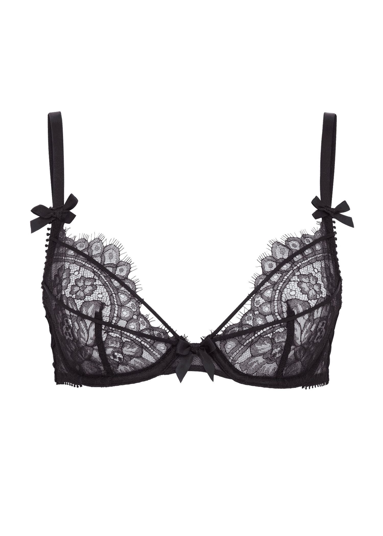 Agent Provocateur Kiya Plunge Bra (Black) | Avec Amour Luxury Lingerie