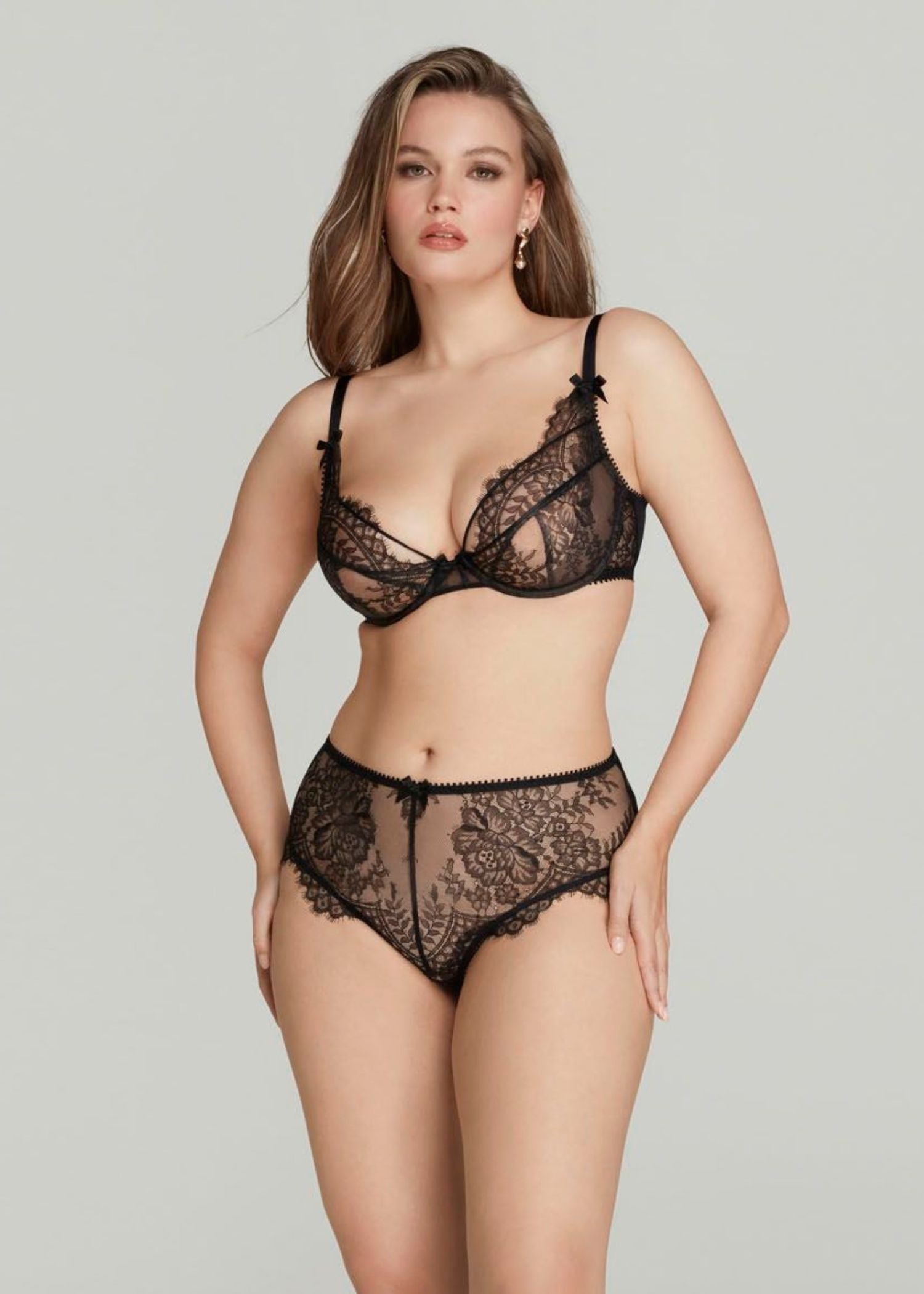 Agent Provocateur Kiya Plunge Bra (Black) | Avec Amour Luxury Lingerie