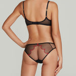 Agent Provocateur Lorna Heart Plunge Bra (Black/Red) | Avec Amour Luxury Lingerie