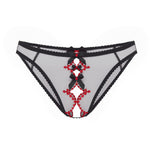 Agent Provocateur Lorna Heart Ouvert Panty (Black/Red) | Avec Amour Luxury Lingerie