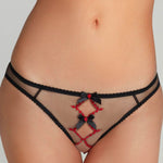Agent Provocateur Lorna Heart Ouvert Panty (Black/Red) | Avec Amour Luxury Lingerie