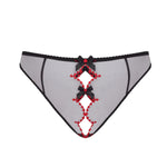 Agent Provocateur Lorna Heart Ouvert Panty (Black/Red) | Avec Amour Luxury Lingerie