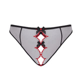 Agent Provocateur Lorna Heart Ouvert Panty (Black/Red) | Avec Amour Luxury Lingerie